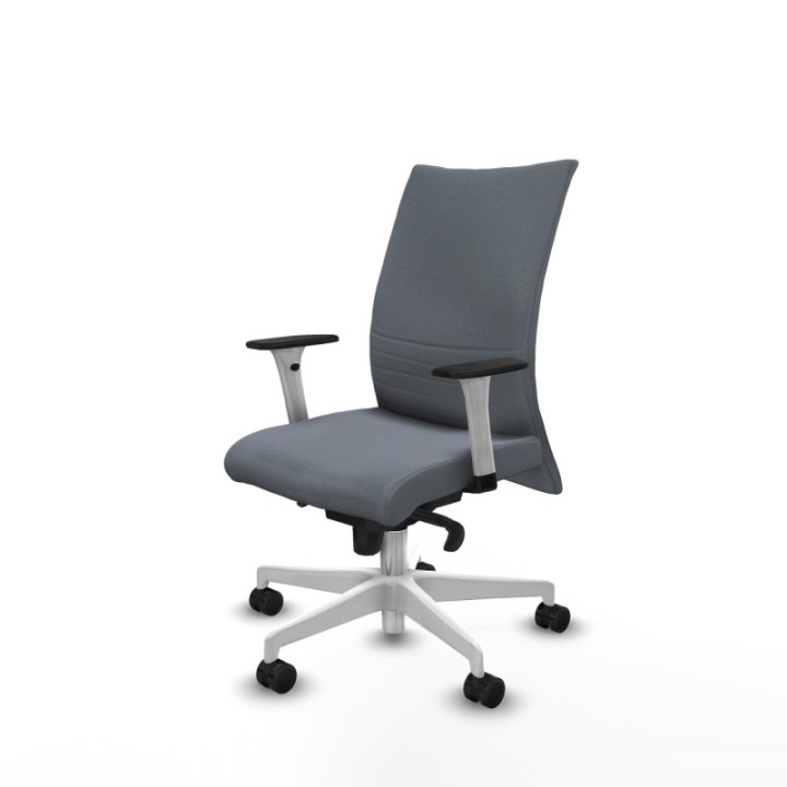 Albacete confidente sincro bali gris brazos 1D blancos base blanca ruedas 65 mm nailon