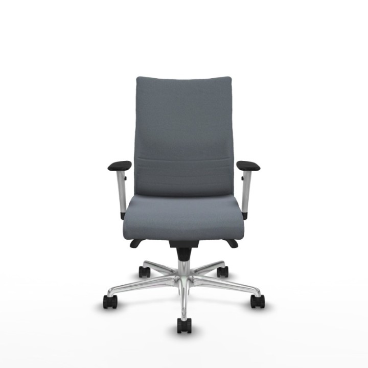 Albacete confidente sincro bali gris brazos 1D blancos base aluminio ruedas 65 mm nailon