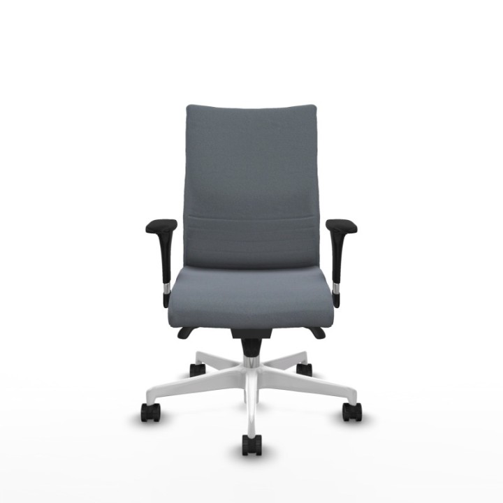 Albacete confidente sincro bali gris brazos 1D base blanca ruedas 65 mm nailon