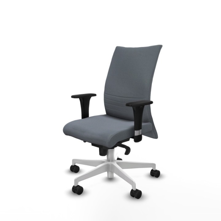 Albacete confidente sincro bali gris brazos 1D base blanca ruedas 65 mm nailon