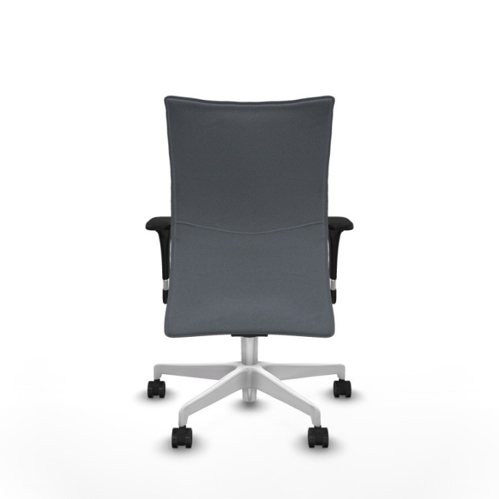 Albacete confidente sincro bali gris brazos 1D base blanca ruedas 65 mm nailon