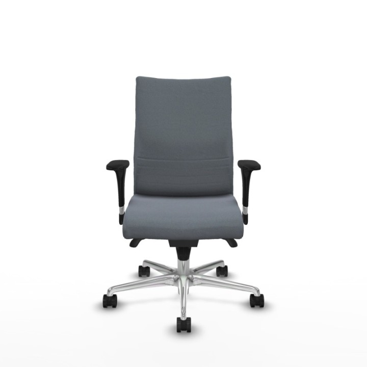 Albacete confidente sincro bali gris brazos 1D base aluminio ruedas 65 mm nailon