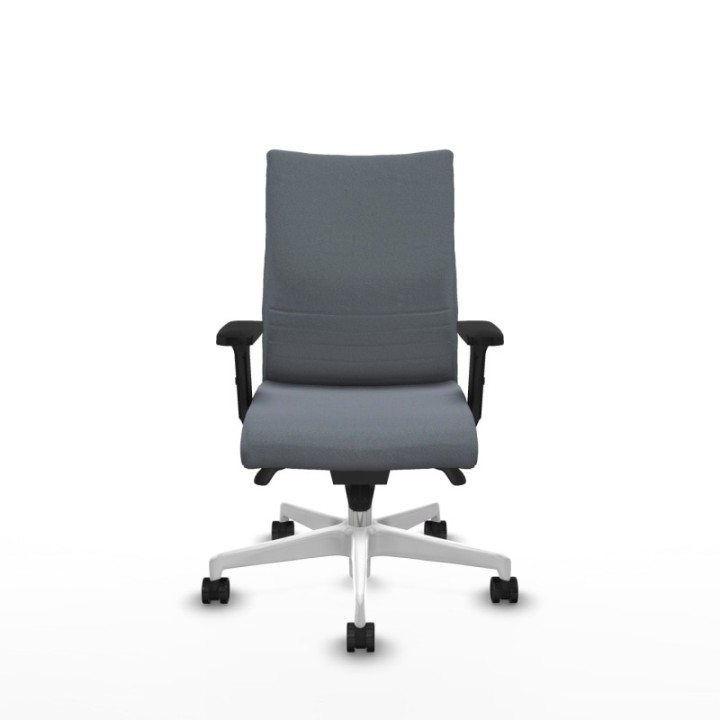 Albacete confidente sincro bali gris brazos 2D base blanca ruedas 65 mm nailon