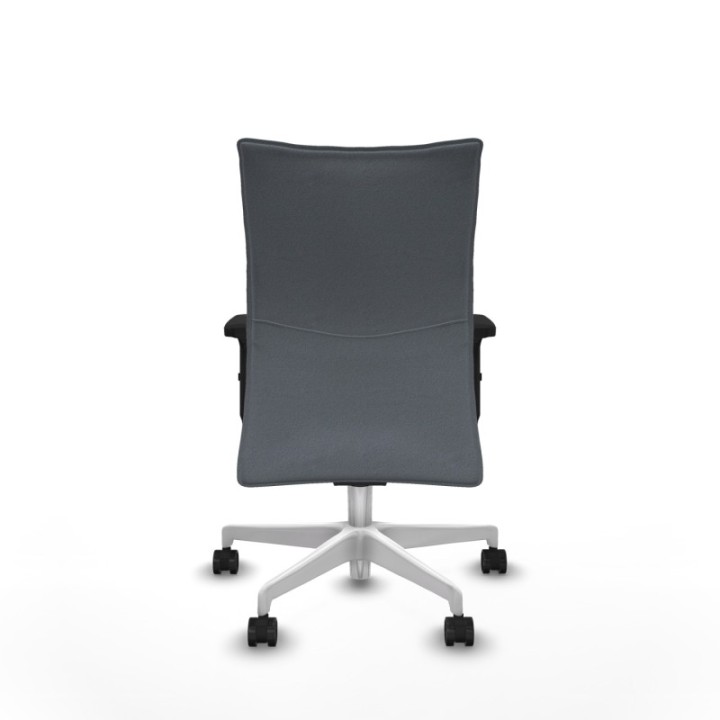 Albacete confidente sincro bali gris brazos 2D base blanca ruedas 65 mm nailon