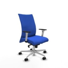 Albacete confidente sincro bali azul brazos 1D blancos base aluminio ruedas 65 mm nailon