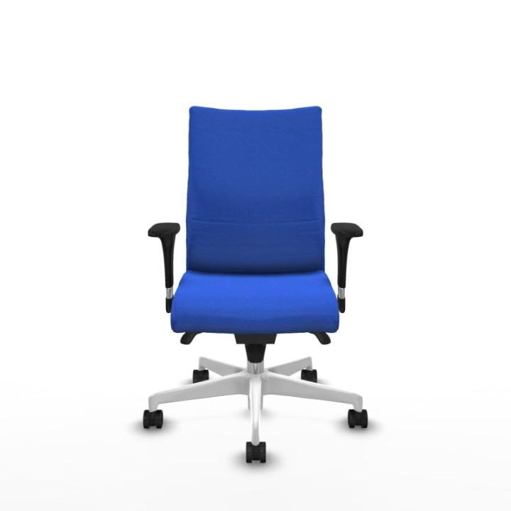 Albacete confidente sincro bali azul brazos 1D base blanca ruedas 65 mm nailon