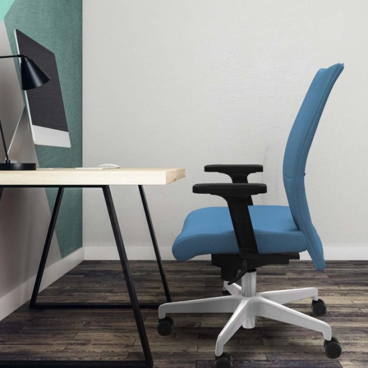 Albacete confidente sincro bali azul brazos 2D base blanca ruedas 65 mm nailon