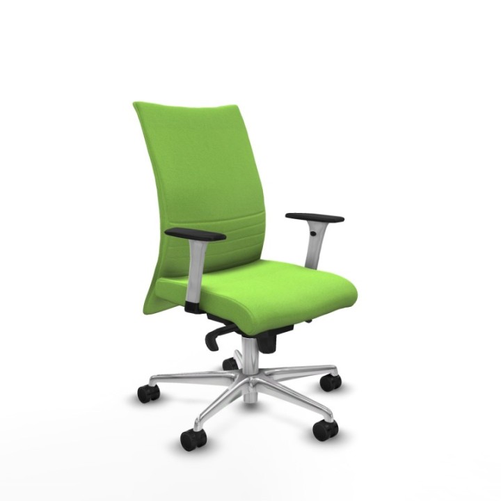 Albacete confidente sincro bali pistacho brazos 1D blancos base aluminio ruedas 65 mm nailon