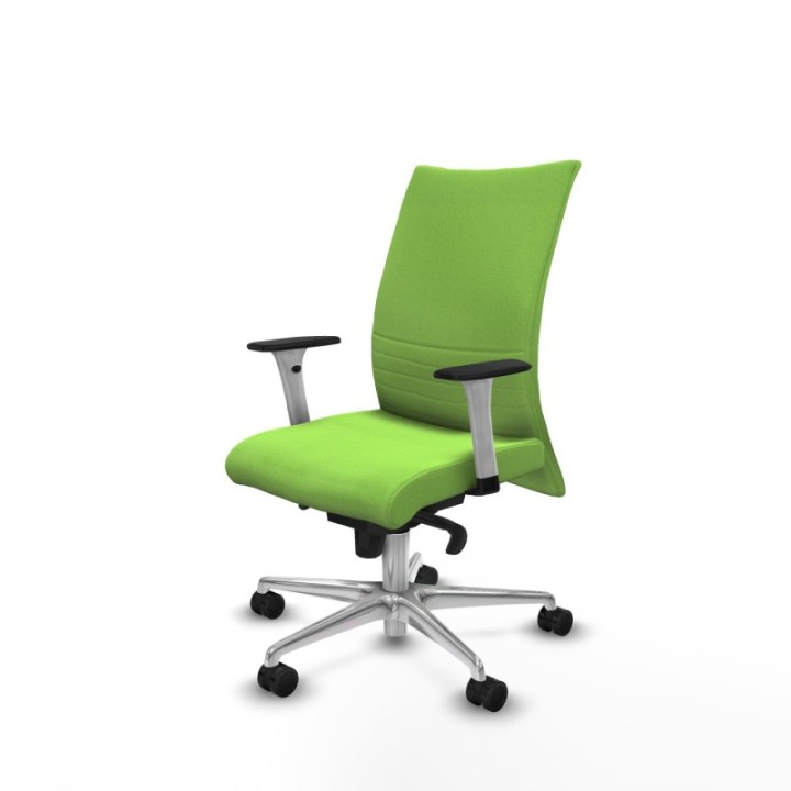 Albacete confidente sincro bali pistacho brazos 1D blancos base aluminio ruedas 65 mm nailon