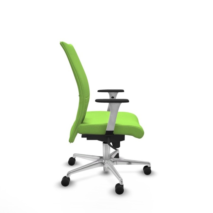 Albacete confidente sincro bali pistacho brazos 1D blancos base aluminio ruedas 65 mm nailon