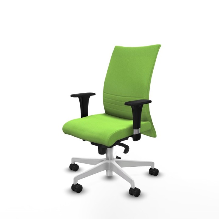 Albacete confidente sincro bali pistacho brazos 1D base blanca ruedas 65 mm nailon