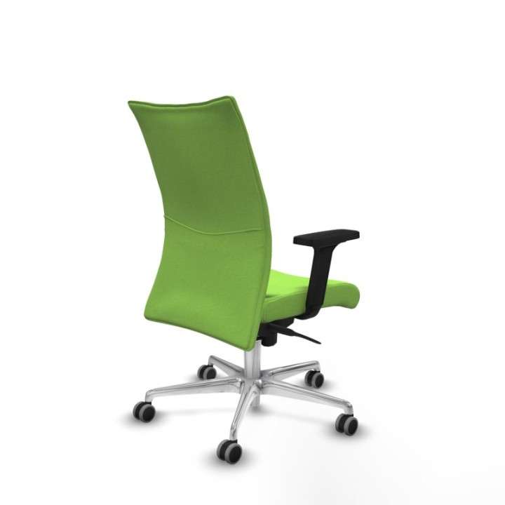 Albacete confidente sincro bali pistacho brazos 2D base aluminio ruedas 65mm engomadas