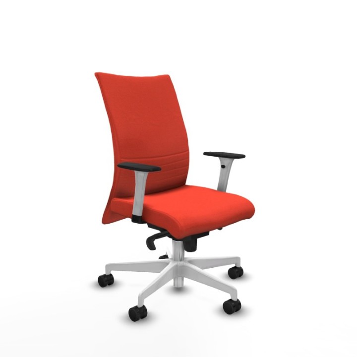 Albacete confidente sincro bali naranja oscuro brazos 1D blancos base blanca ruedas 65 mm nailon