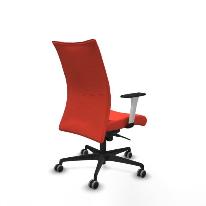 Albacete confidente sincro bali naranja oscuro brazos 1D blancos base nailon ruedas 65mm engomadas