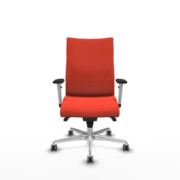 Albacete confidente sincro bali naranja oscuro brazos 1D blancos base aluminio ruedas 65mm engomadas