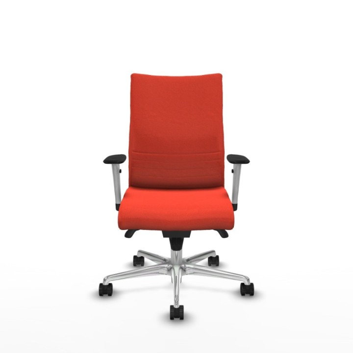 Albacete confidente sincro bali naranja oscuro brazos 1D blancos base aluminio ruedas 65 mm nailon