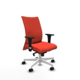 Albacete confidente sincro bali naranja oscuro brazos 1D base blanca ruedas 65 mm nailon