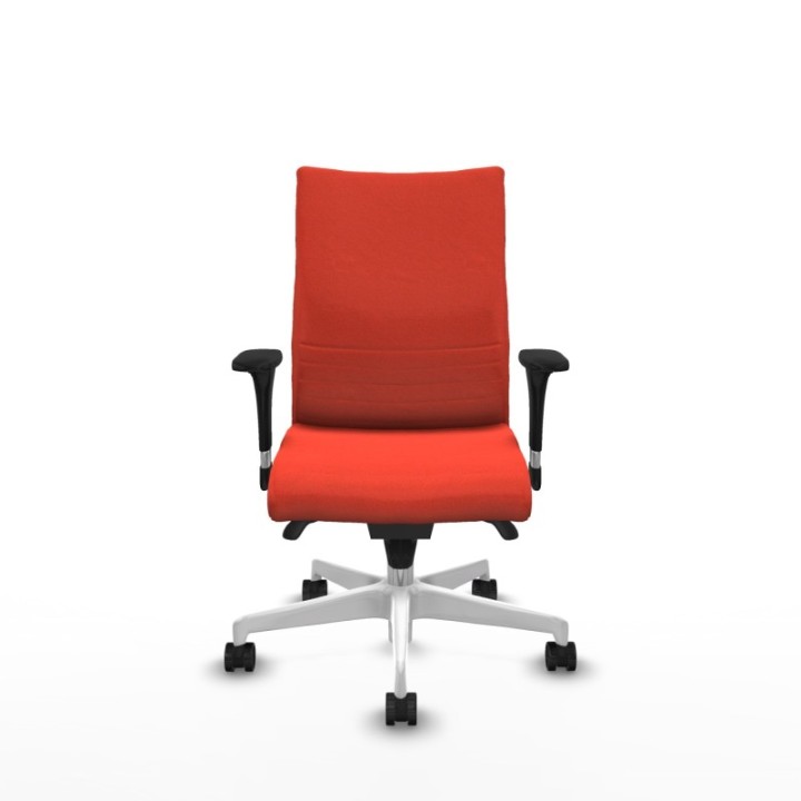 Albacete confidente sincro bali naranja oscuro brazos 1D base blanca ruedas 65 mm nailon