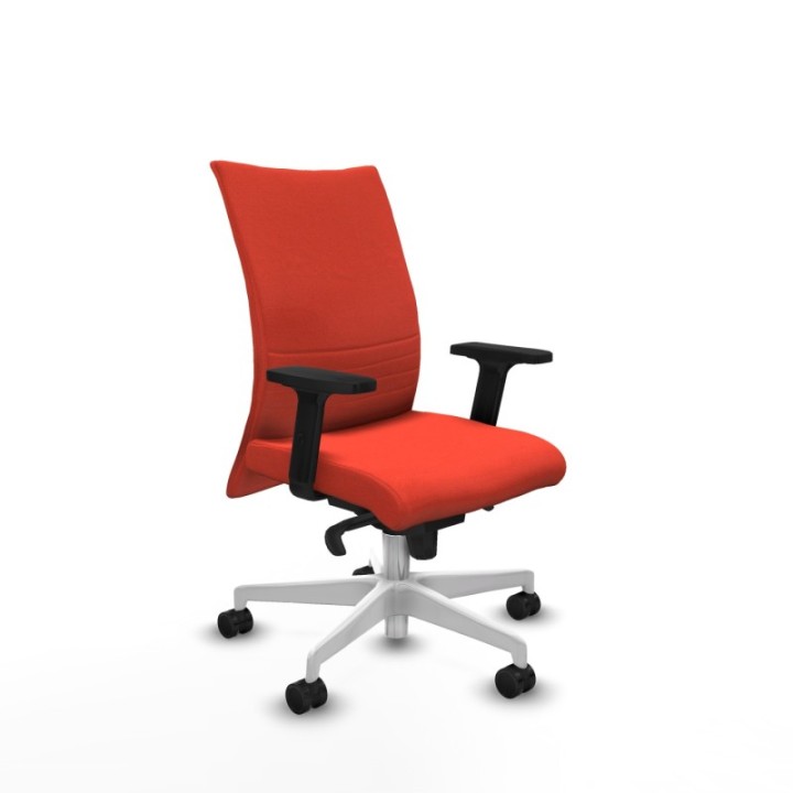 Albacete confidente sincro bali naranja oscuro brazos 2D base blanca ruedas 65 mm nailon