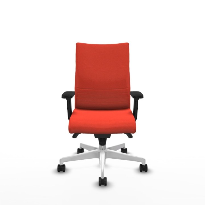 Albacete confidente sincro bali naranja oscuro brazos 2D base blanca ruedas 65 mm nailon