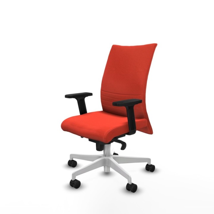 Albacete confidente sincro bali naranja oscuro brazos 2D base blanca ruedas 65 mm nailon