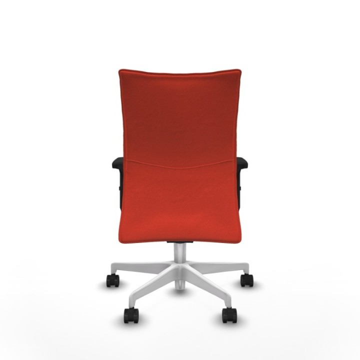 Albacete confidente sincro bali naranja oscuro brazos 2D base blanca ruedas 65 mm nailon