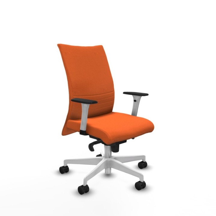 Albacete confidente sincro bali naranja brazos 1D blancos base blanca ruedas 65 mm nailon