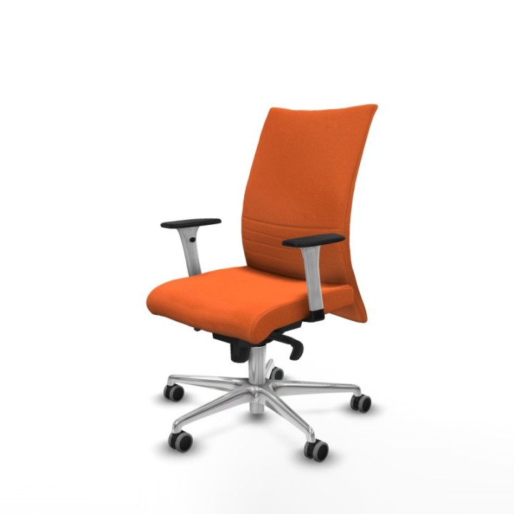 Albacete confidente sincro bali naranja brazos 1D blancos base aluminio ruedas 65mm engomadas