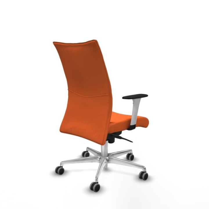 Albacete confidente sincro bali naranja brazos 1D blancos base aluminio ruedas 65mm engomadas