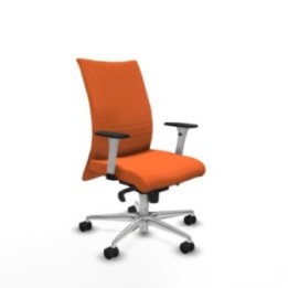 Albacete confidente sincro bali naranja brazos 1D blancos base aluminio ruedas 65 mm nailon