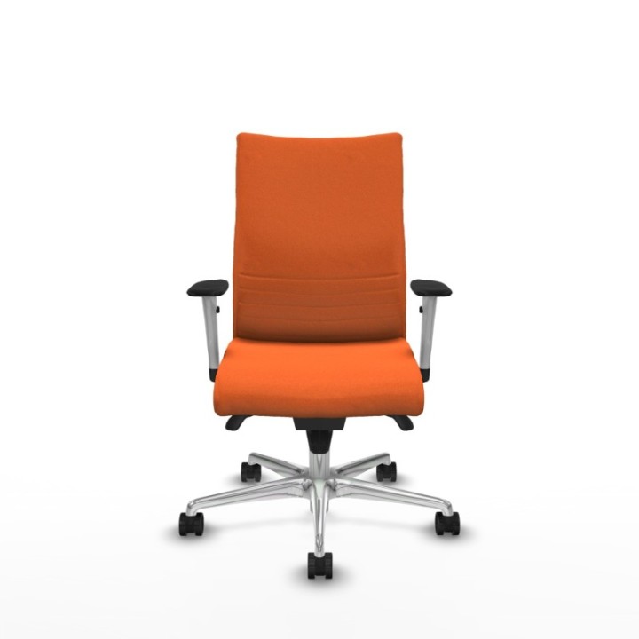 Albacete confidente sincro bali naranja brazos 1D blancos base aluminio ruedas 65 mm nailon