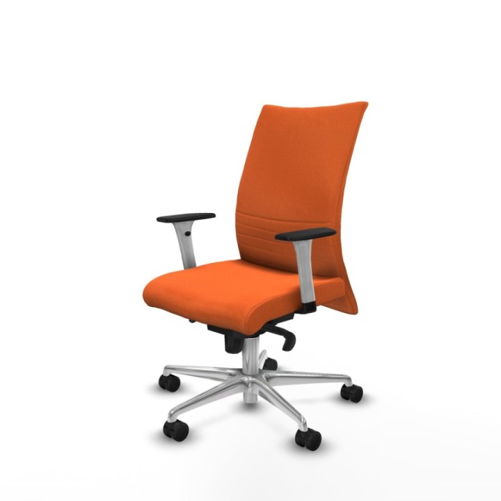 Albacete confidente sincro bali naranja brazos 1D blancos base aluminio ruedas 65 mm nailon