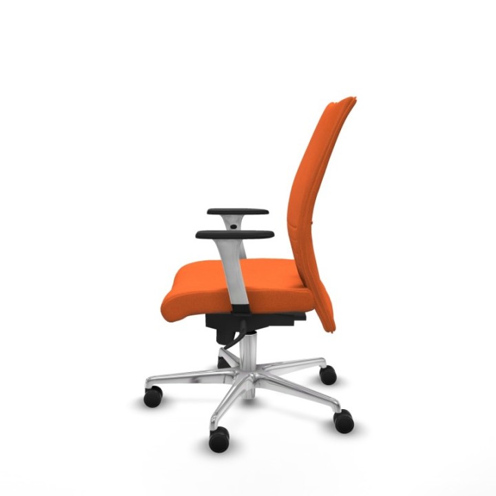 Albacete confidente sincro bali naranja brazos 1D blancos base aluminio ruedas 65 mm nailon