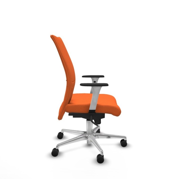 Albacete confidente sincro bali naranja brazos 1D blancos base aluminio ruedas 65 mm nailon