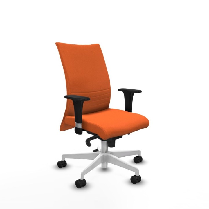 Albacete confidente sincro bali naranja brazos 1D base blanca ruedas 65 mm nailon