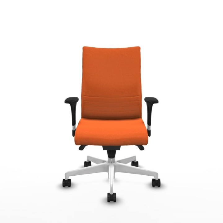 Albacete confidente sincro bali naranja brazos 1D base blanca ruedas 65 mm nailon