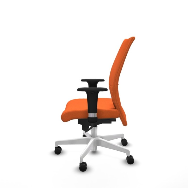 Albacete confidente sincro bali naranja brazos 1D base blanca ruedas 65 mm nailon