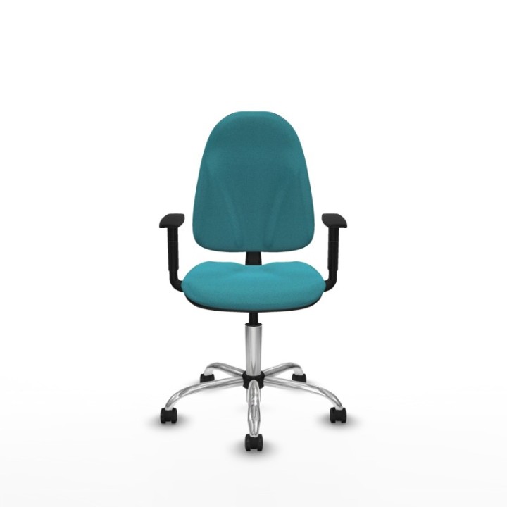 Algarra CP bali turquesa brazos 1D base cromada ruedas autofrenantes 50mm