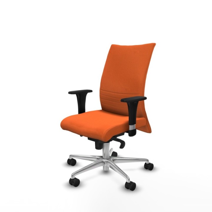 Albacete confidente sincro bali naranja brazos 1D base aluminio ruedas 65 mm nailon