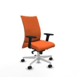 Albacete confidente sincro bali naranja brazos 2D base blanca ruedas 65 mm nailon