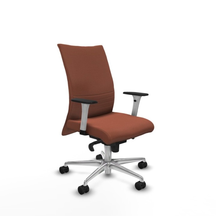 Albacete confidente sincro bali marrón brazos 1D blancos base aluminio ruedas 65 mm nailon