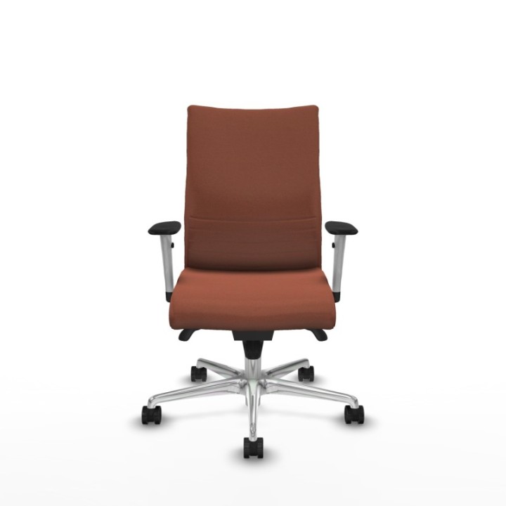 Albacete confidente sincro bali marrón brazos 1D blancos base aluminio ruedas 65 mm nailon