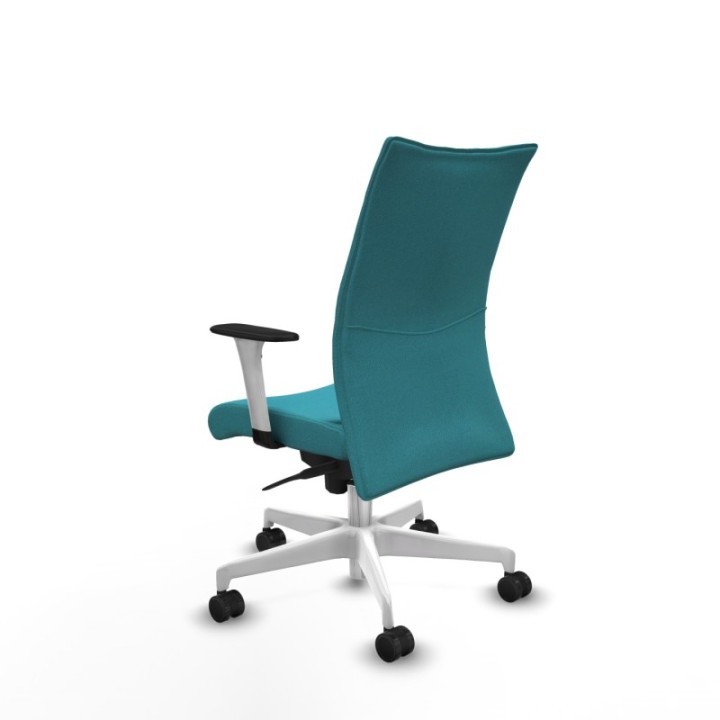 Albacete confidente sincro bali turquesa brazos 1D blancos base blanca ruedas 65 mm nailon