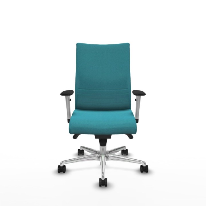 Albacete confidente sincro bali turquesa brazos 1D blancos base aluminio ruedas 65 mm nailon