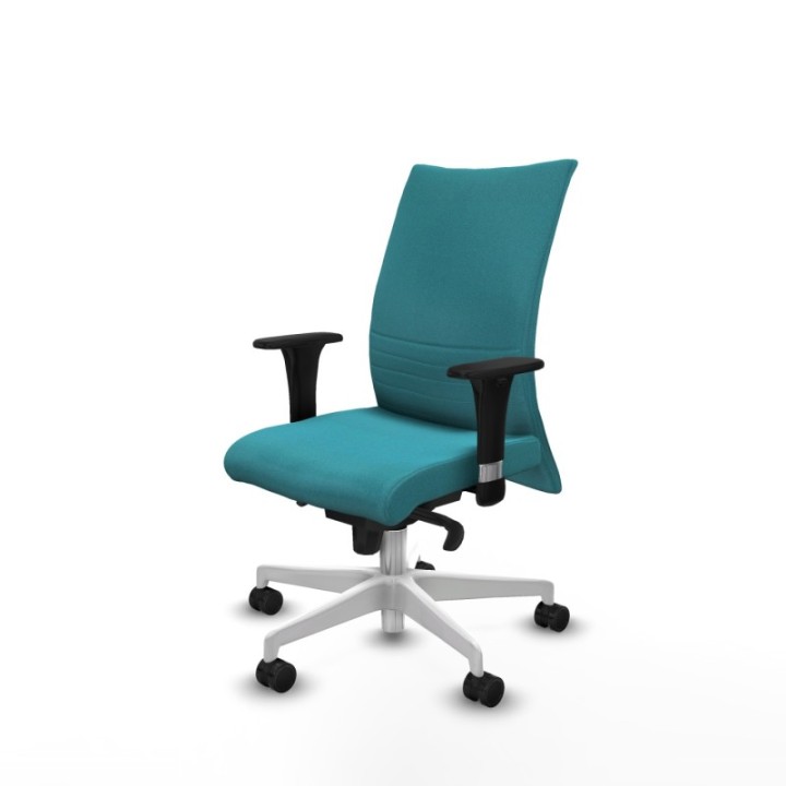 Albacete confidente sincro bali turquesa brazos 1D base blanca ruedas 65 mm nailon