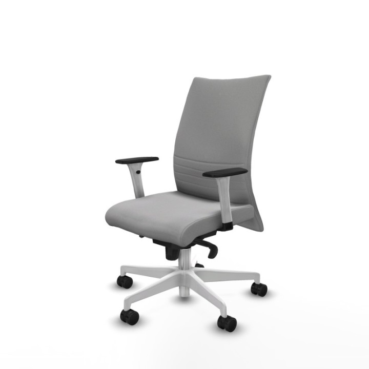 Albacete confidente sincro bali gris claro brazos 1D blancos base blanca ruedas 65 mm nailon