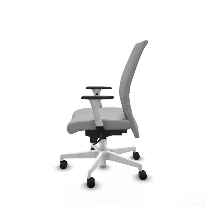 Albacete confidente sincro bali gris claro brazos 1D blancos base blanca ruedas 65 mm nailon