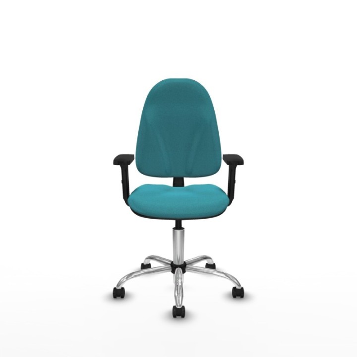 Algarra CP bali turquesa brazos 2D base cromada ruedas autofrenantes 50mm