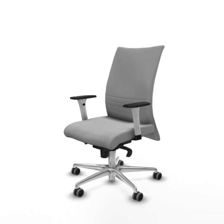 Albacete confidente sincro bali gris claro brazos 1D blancos base aluminio ruedas 65mm engomadas