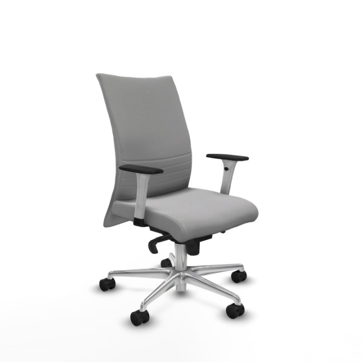 Albacete confidente sincro bali gris claro brazos 1D blancos base aluminio ruedas 65 mm nailon